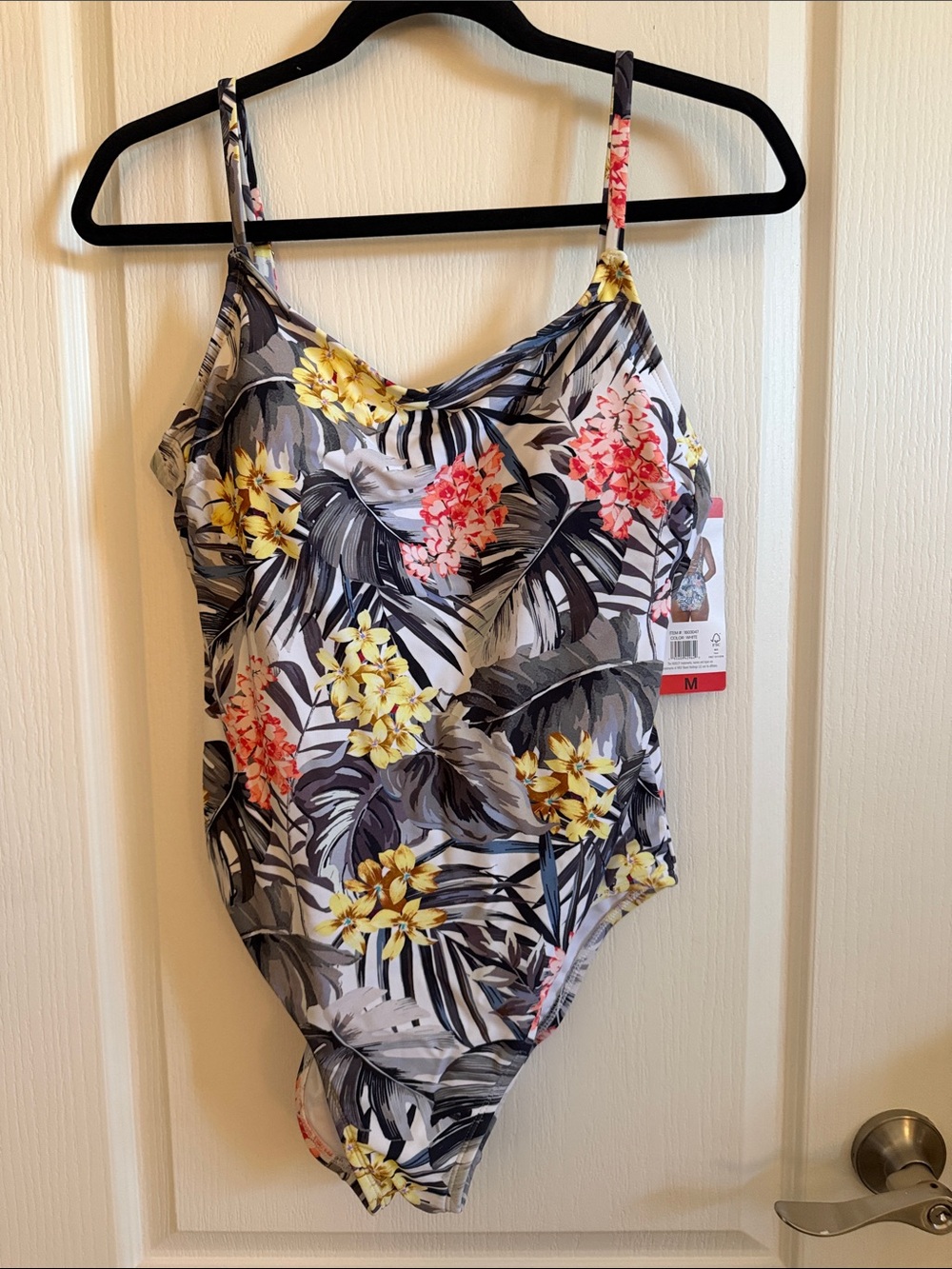 Hurley Floral One-Piece Swimsuit in Yellow, Pink & Gray
